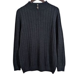 Untouched World Finn Merino Zip Sweater Dark Navy - Size M - Made in New Zealand